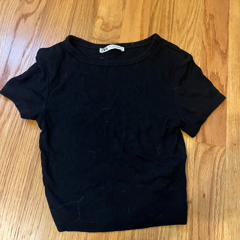 Zara Black Short Sleeve Tee